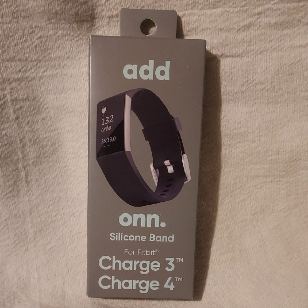 Onn Silicone Band for Fitbit Charge 3/4 - Black